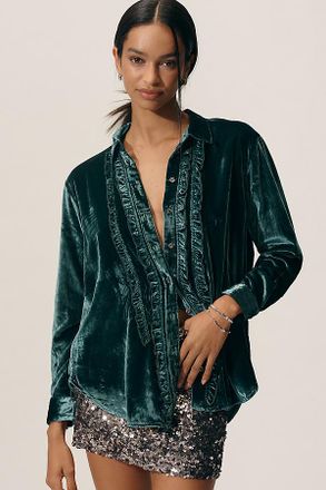 Pilcro Oversized Tuxedo Buttondown Shirt