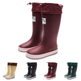 Generic Women Men Wellington Rain Boots Size 6.5, Wellies Slip On Knee High Rainboots Waterproof Garden Muck Boots, Durable Slip Resistant Tall Water Shoes wi