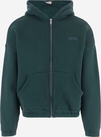 Autry katoenen hoodie met rits en logo