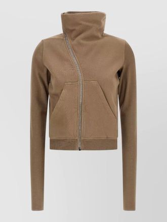 Rick Owens mountain high collar long sleeve sweatshirt