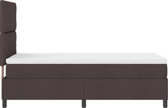 vidaXL Vidaxl - Box Spring Bed with Mattress Dark brown 100 x 200 cm Fabric