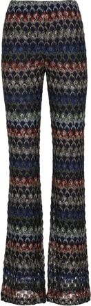 Missoni Pantaloni svasati in lam&eacute; di viscosa con motivo floreale - - Trousers - Donna - Multicolore - S
