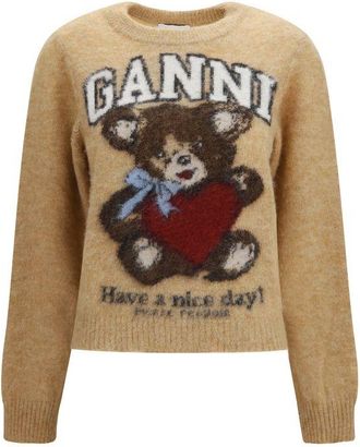 Ganni Beige Polyamide Womens Sweatshirt