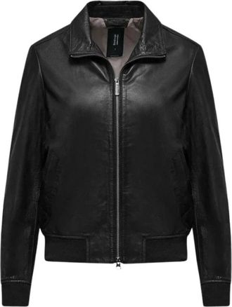 Bomboogie Vall Leren Bomberjack - Dames - Leren en Su&egrave;de Jassen - Zwart - 2XL - Leer - Jassen