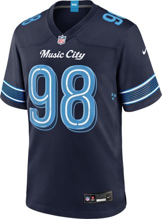 Nike Jeffery Simmons Tennessee Titans Rivalries Collection Nike Mens NFL Game Jersey in Blue | 67NM0JFO9VF-VEQ