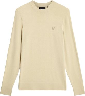 Lyle & Scott Truien & Vesten, Heren, Geel, S, Katoen, Tonal Superfine Crew Neck Jumper