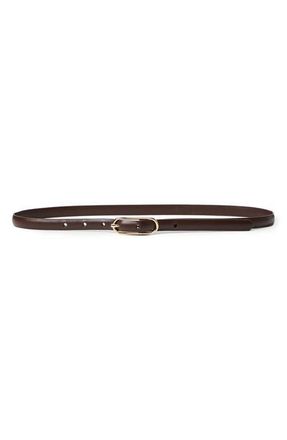 Paige Quincy Leather Belt in Coffee at Nordstrom, Size X-Small
