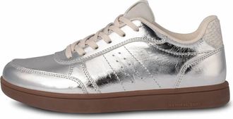 Woden Womens Bjork Leather Sneakers In Silver