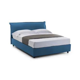Dmora Dmora - Cama Matrimonial Dbidaou, Cama Contenedor Con Funda Extra&iacute;ble Con Cabecero Tapizado Y Estructura De Cama, 100% Made In Italy, Con Colch&oacute;n De C
