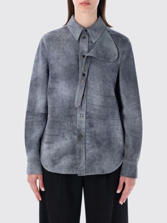 Bottega Veneta Camicia a maniche lunghe in pregiata pelle di agnello scamosciata