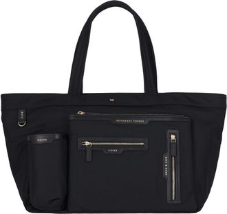 Anya Hindmarch Black Multi-Pocket Nylon Zip Tote Bag