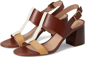 Cole Haan Josie T-Strap Sandals Womens Sandals Dark Cuoio Leather/Biscuit Leather : 10.5 B - Medium