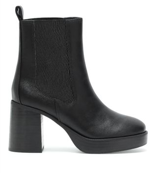 Mi.iM Womens Classic Leather Platform Ankle Booties In Black