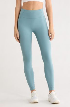 Beyond Yoga Allure Zip Pocket Leggings in Misty Blue at Nordstrom, Size X-Small