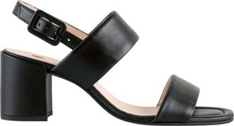 H&ouml;gl Zwarte Leren Sandaal - Pure 9-105540-0100 - Dames - Sandalen met hakken - Zwart - 34 1/2 EU - Leer - Schoenen