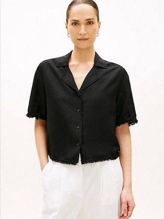 Tommy Hilfiger Camisa de corte amplio en mezcla de lino