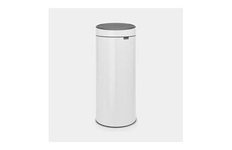 Brabantia Touch Bin, 30l Alrededor Pl&aacute;stico, Acero Inoxidable Blanco