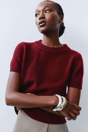 Maeve Mercer Cashmere Short Sleeve Sweater