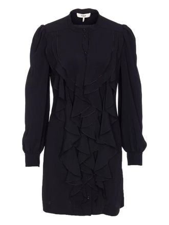 Chloé ruffle-detail blouse - women - Acetate/Silk - 38 - Black