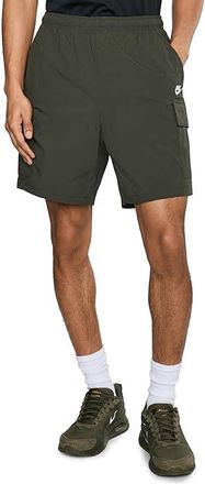 Nike Sportswear Club Utility Shorts Mens Workout Sequoia/White : 2XL 7, Polyester
