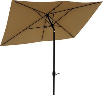 OUTSUNNY Sombrilla De Jard&iacute;n 205x290x248 Cm Protecci&oacute;n Uv50+ Parasol De Aluminio Inclinable Con Techo De Ventilaci&oacute;n Y Manivela Para Terraza Balc&oacute;n Exterior