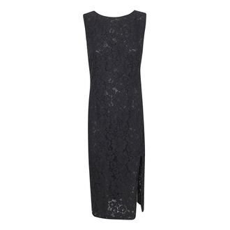 Pinko Midi Dresses, female, Black, Size: XL Drupa Abito Pizzo Rebrode