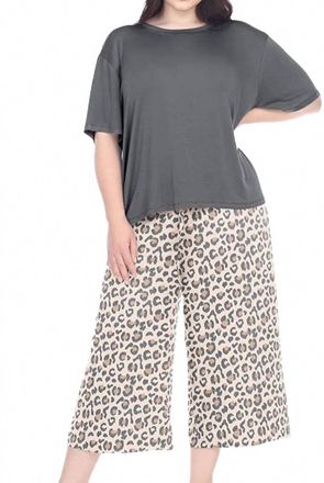 Honeydew Intimates Super Soft Fleece 2 Piece Top & Pajama Set In Crescent Leopard
