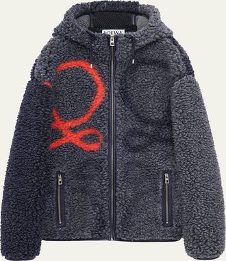 Loewe Mens Hooded Teddy Jacket