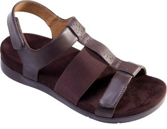 Spenco Womens Spenco Anabel Sandal Brown Leather Adjustable Strap Orthotic HAWK2054