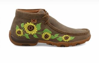 Twisted X Boots Womens Sunflower Driving Moc Shoes In Brown
