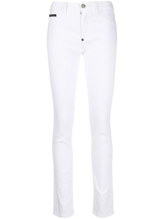 Philipp Plein Mid waist jegging - Wit