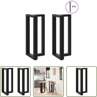 vidaXL Gambe in acciaio - Gambe per tavolo da bar a forma di T 2 pz nere 40x35x(90-91) cm in acciaio