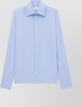 Saint Laurent cassandre striped collared shirt with long sleeves