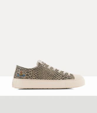 Vivienne Westwood Low-top Plimsoll Printed Canvas -Beige-snake-effect 10-44 Men