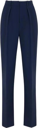 Elisabetta Franchi Lichtgewicht cr&ecirc;pe stof broek - Dames - Straight fit broeken - Blauw - M - Broeken