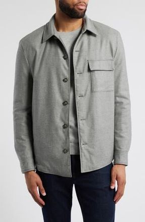 HUGO BOSS Corvin Inpad Virgin Wool Blend Overshirt in Open Gy at Nordstrom Rack, Size 38