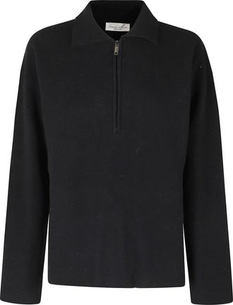 Roberto Collina Half-Zip Superfine Merino Wool Polo Shirt