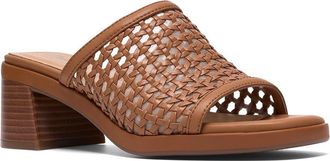 Clarks Jaylan Slide Womens Sandals Tan Synthetic : 9.5 B - Medium, Leather