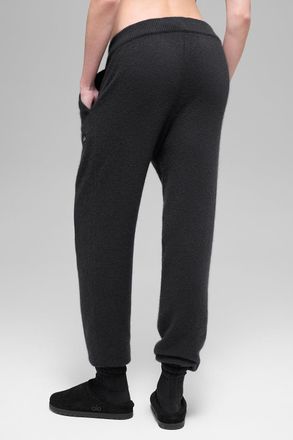Alo | Wool Cashmere High-Waist New Class Jogger Pants in Black, Size: Medium