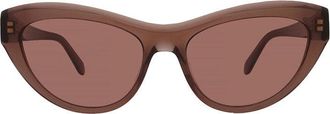 Ferragamo Salvatore Ferragamo Sunglasses Cat Eye Full Rim, Transparent Brown Frame And Lens