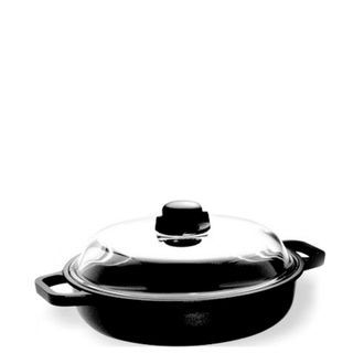 Risoli Risoli Sarten Induction 28 Cm Con 2 Mangos Y Tapa De Vidrio, Aluminio Fundido A Presi&oacute;n, Antiadherente De Titanio, Antracita