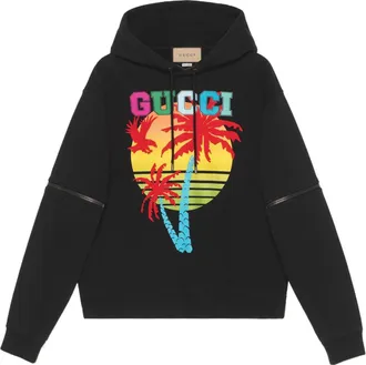 Gucci Sunset Hooded Sweatshirt With Removable Sleeves Black 700117-XJEOT-1082