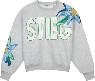 STIEGLITZ Stieglitz - Eliza Oversized Sweater - Dames - Sweatshirts & Hoodies - Grijs - Maat: M Katoen