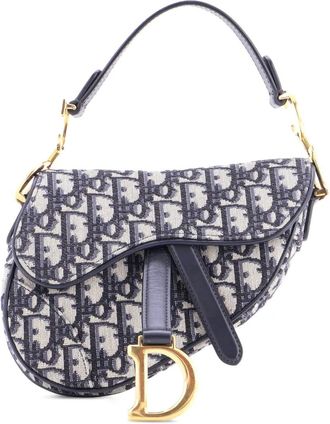 Dior Saddle Handbag Oblique Canvas Mini shoulder bag - Blauw