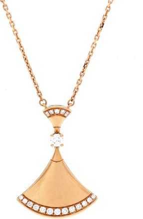 Bulgari Divas Dream Pendant Necklace 18K Rose Gold with Diamonds Large