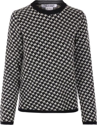 Comme Des Gar&ccedil;ons intarsia-knit wool jumper - women - Wool - S - Black