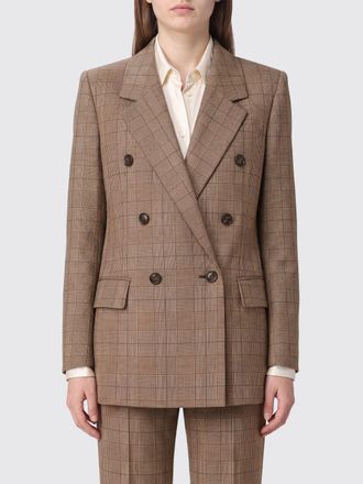 Chlo&eacute; Blazer doppiopetto in pura lana con motivo Principe di Galles
