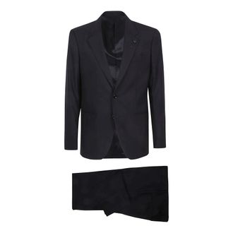 Lardini Single Breasted Suits, male, Blue, Size: 2XL Single-breasted Suit