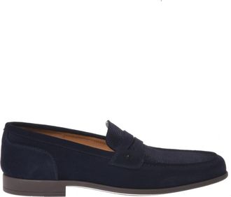 Baldinini Printed Suede Loafer - Heren - Loafers - Blauw - 43 EU - Leer - Schoenen