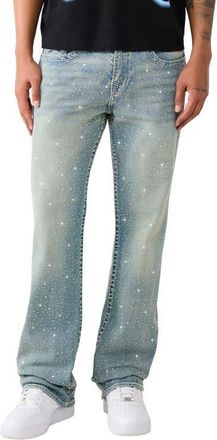 True Religion Billy Big T Flap Rhinestone Bootcut Jeans in Golden Surf Lt Wash at Nordstrom, Size 32